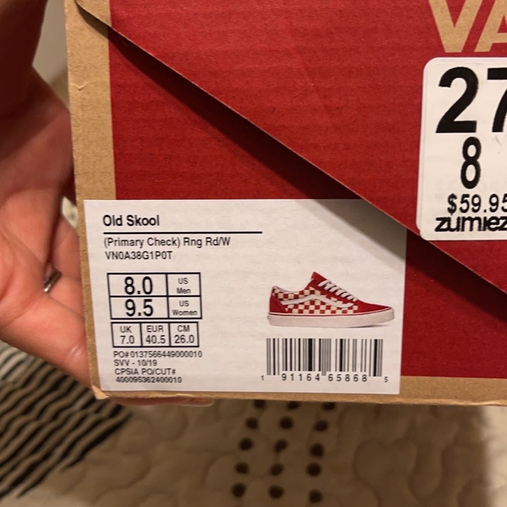 Old School Red Checkered Vans